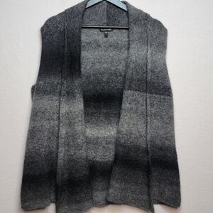 Eileen Fisher Charcoal‎ Gray Ombre Mohair Sweater Vest. SIZE L